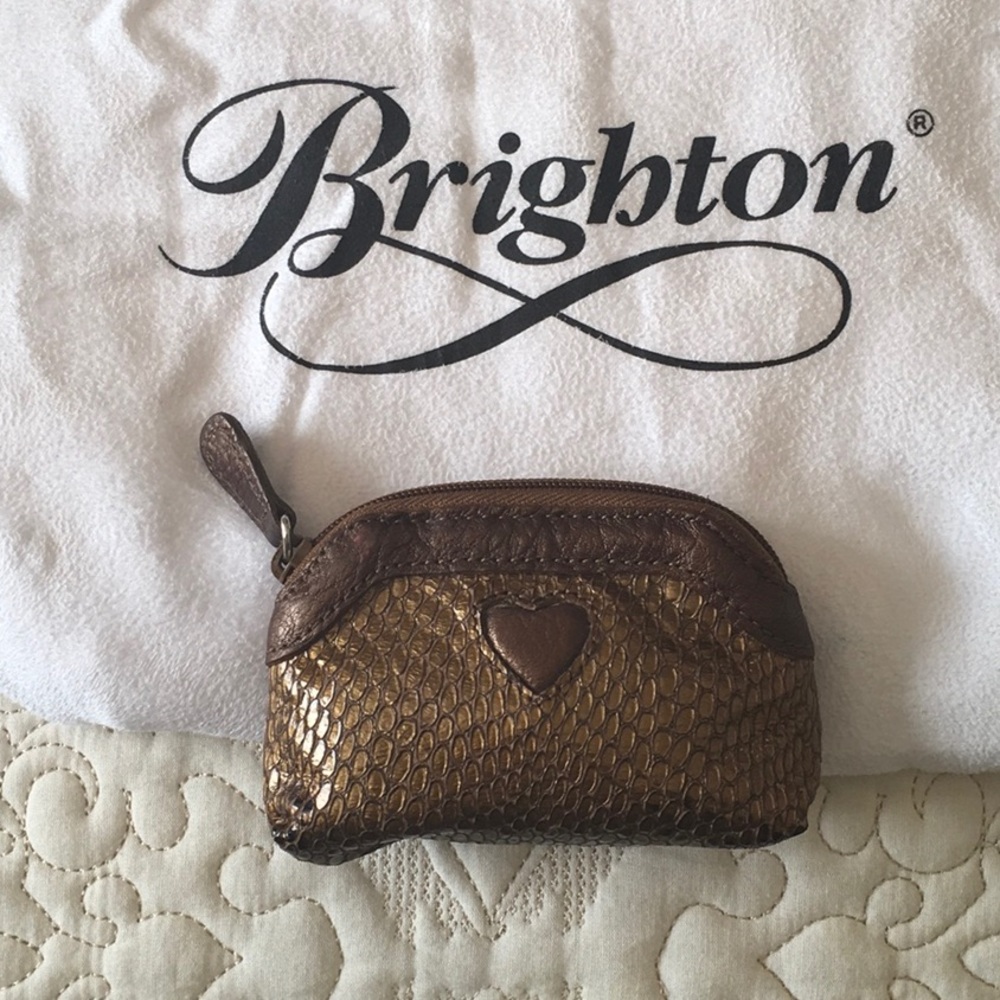 Brighton bronze heart accent change purse